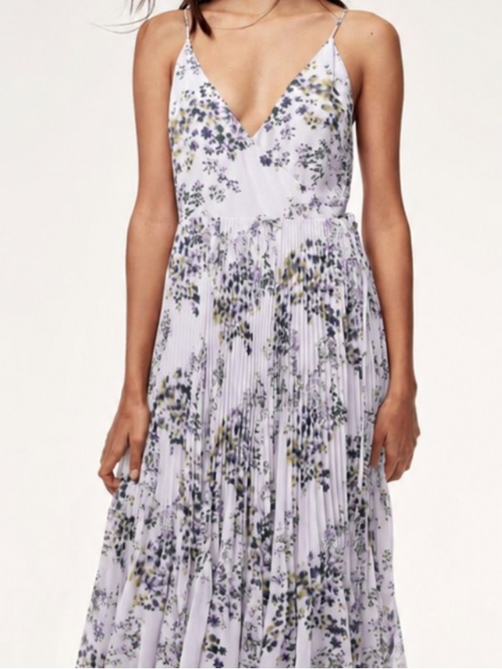 Wilfred Dresses & Skirts - Wilfred Beaune Floral Wrap Tie Pleated Maxi Dress